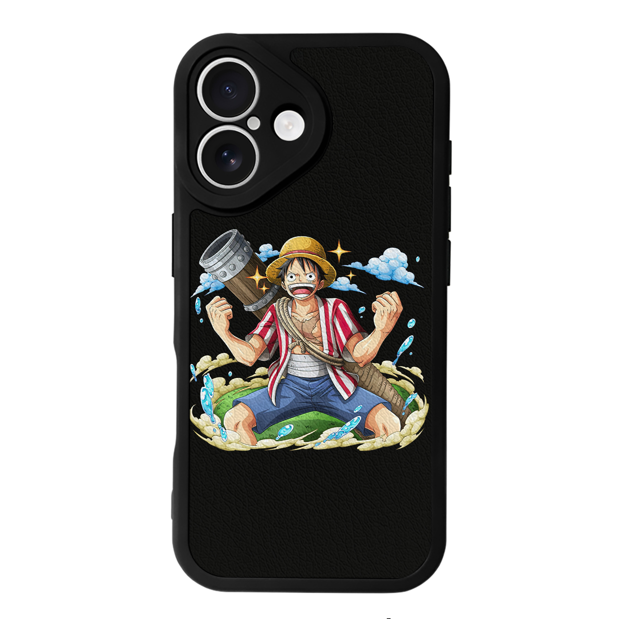 （画像用） ワンピース モンキー・D・ルフィ ONE PIECE Monkey D. Luffy 【iPhone 16シリーズ対応】シリコンスマホケース（レザー調） 材質：シリコン